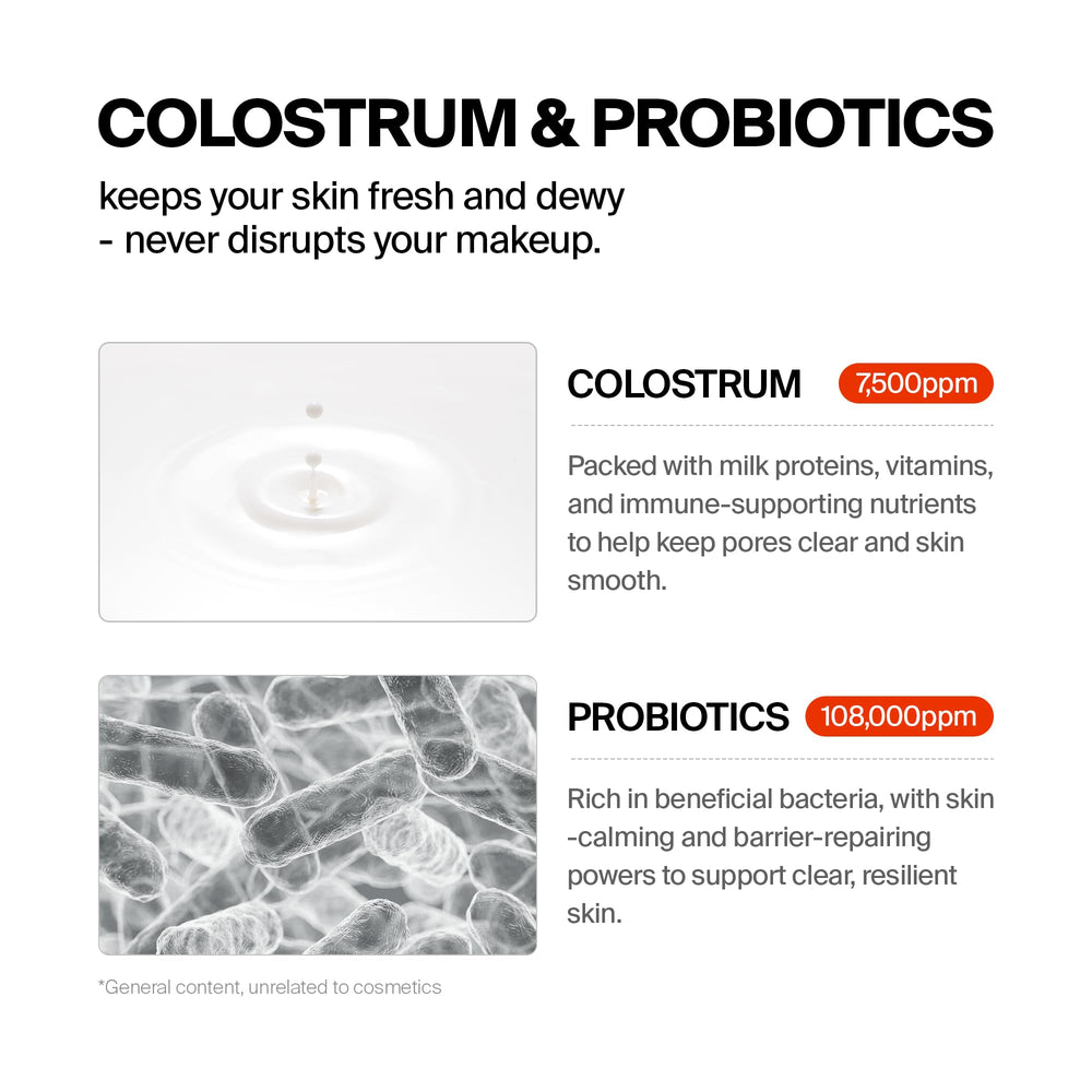PurCELL 24/7 Colostrum Ampoule Mist being sprayed as makeup primer