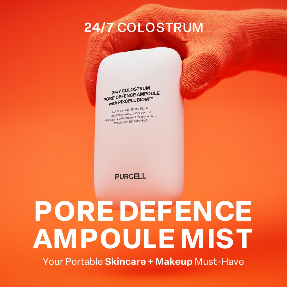PurCELL 24/7 Colostrum Ampoule Mist spray application on clean skin.