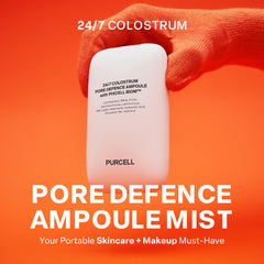 PurCELL 24/7 Colostrum Ampoule Mist spray application on clean skin.