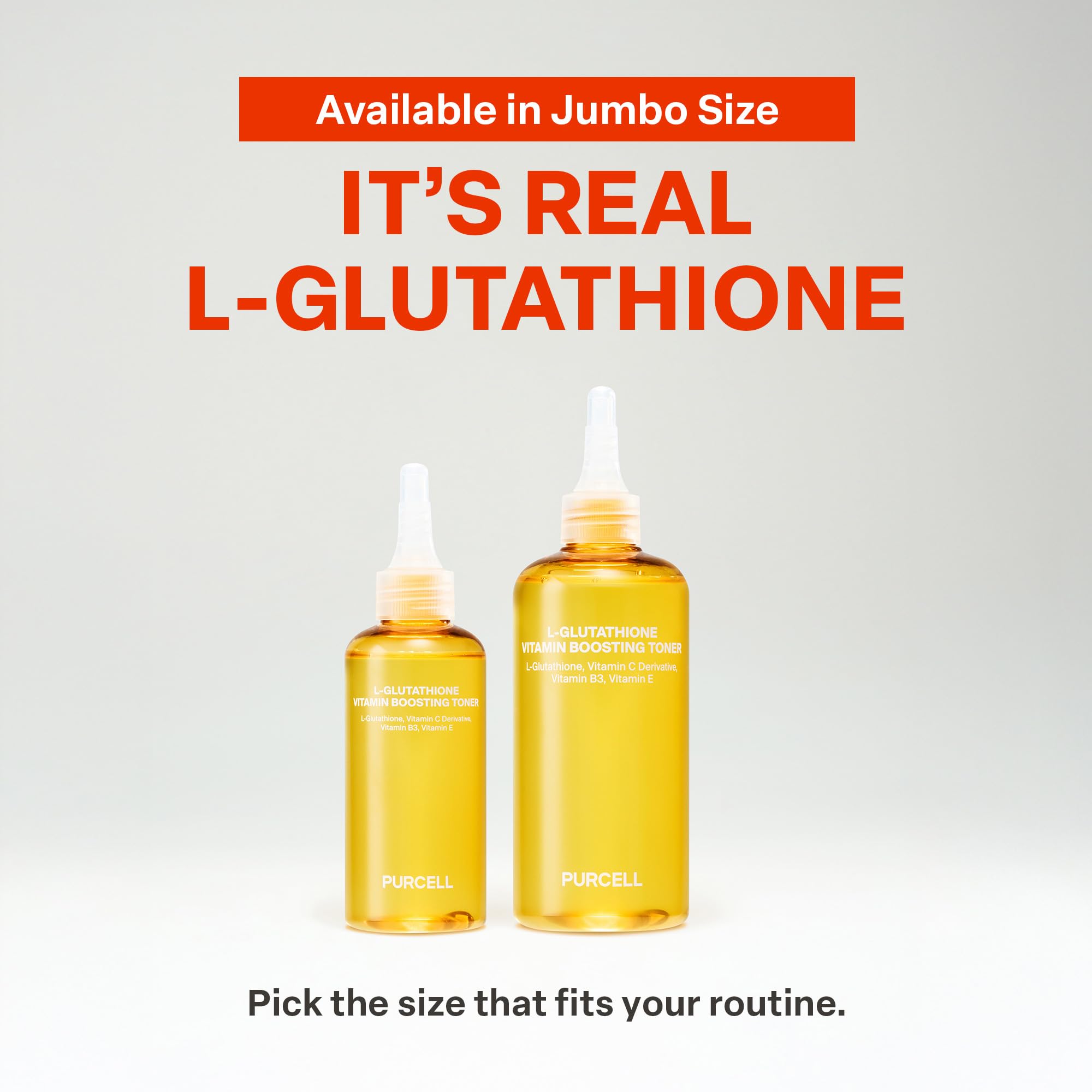 PURCELL L-Glutathione Toner fermented-hydration closeup hints at fermented actives boosting hydration.