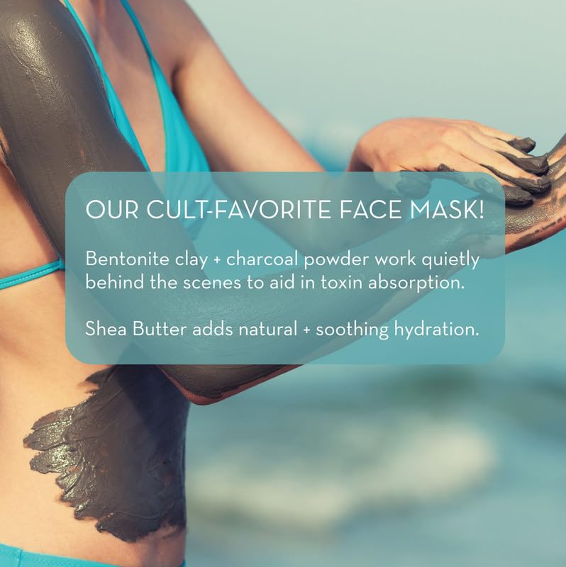 Pure Body Naturals Dead Sea Mud Mask face after use close-up.