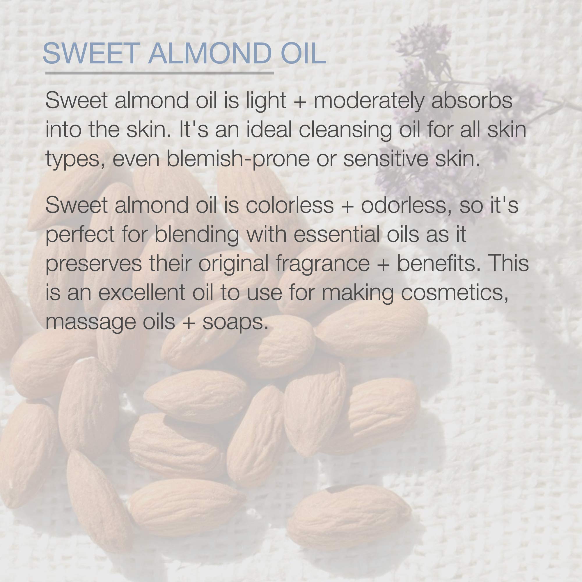 Pure Body Naturals Sweet Almond Oil face nourish shows lightweight, non-greasy hydration