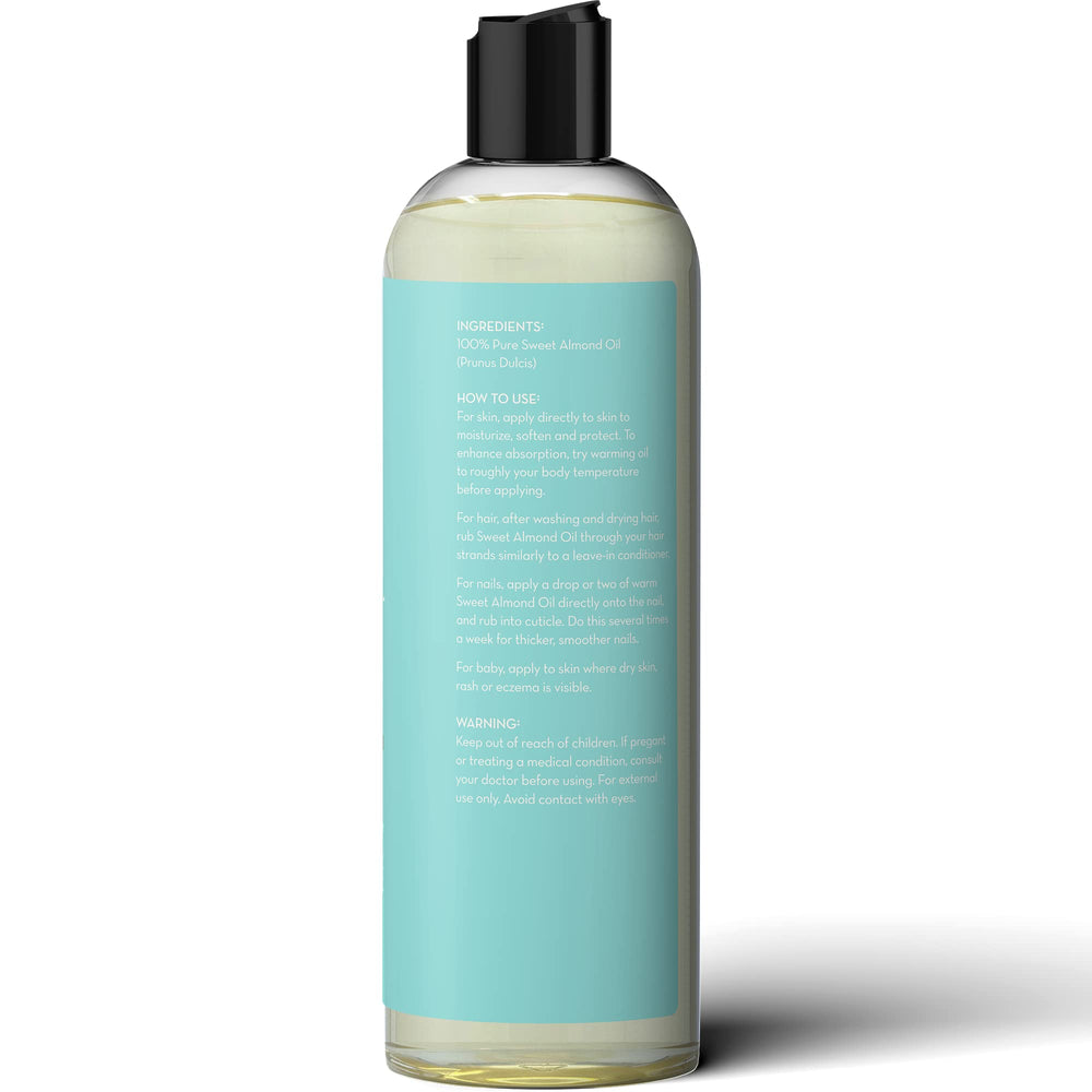Pure Body Naturals Sweet Almond Oil massage oil conveys relaxing, soothing application