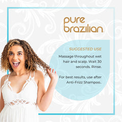 Pure Brazilian ingredients closeup with bamboo, keratin, acai for smoother hair