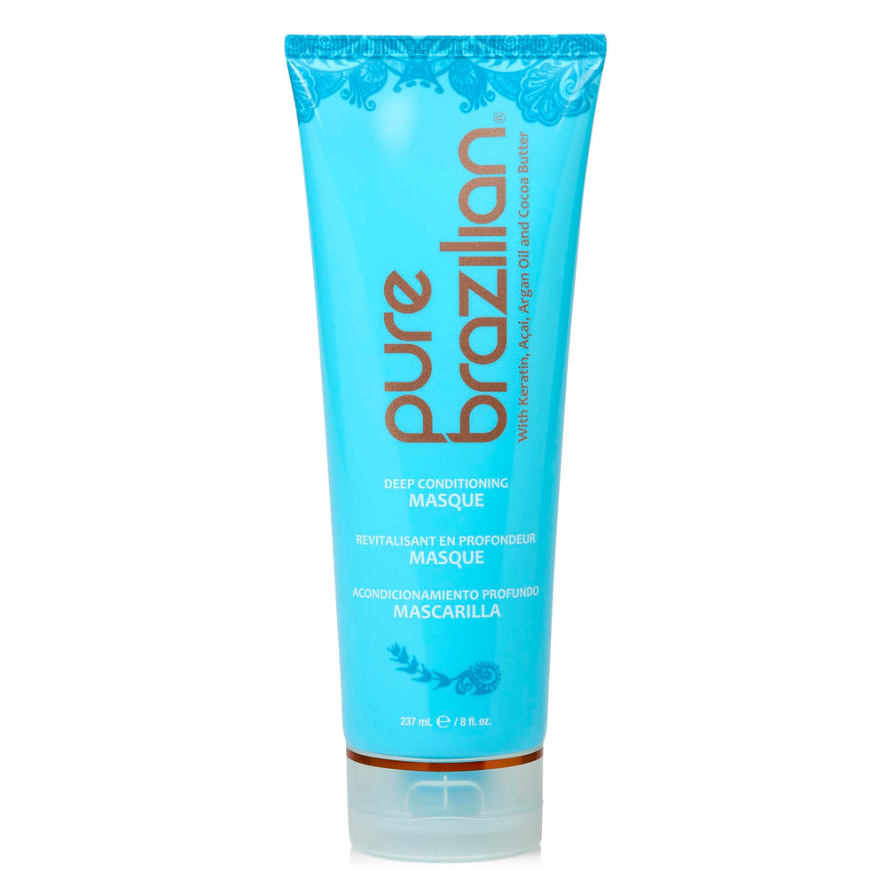 Pure Brazilian Deep Conditioning Masque jar front for rich moisture and shine.