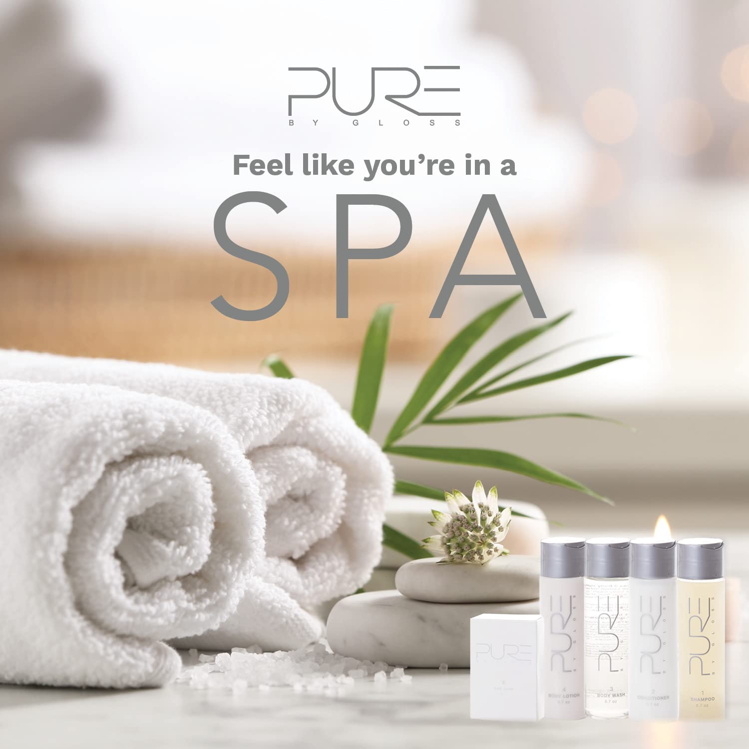 Pure By Gloss 3-pack packaging emphasizes value and convenience.