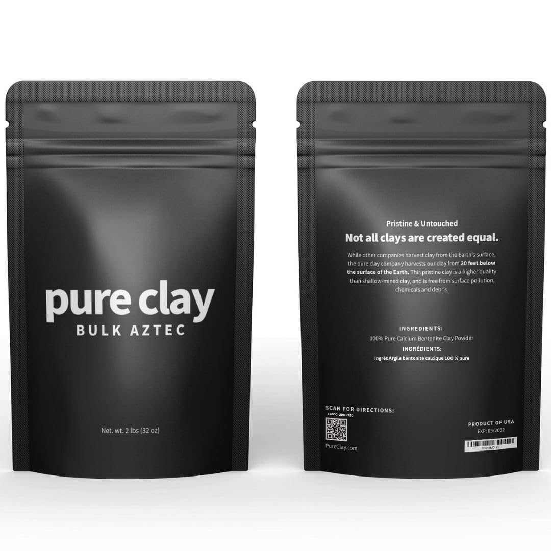 Pure Clay Aztec Healing Clay powder closeup for gentle cleansing.