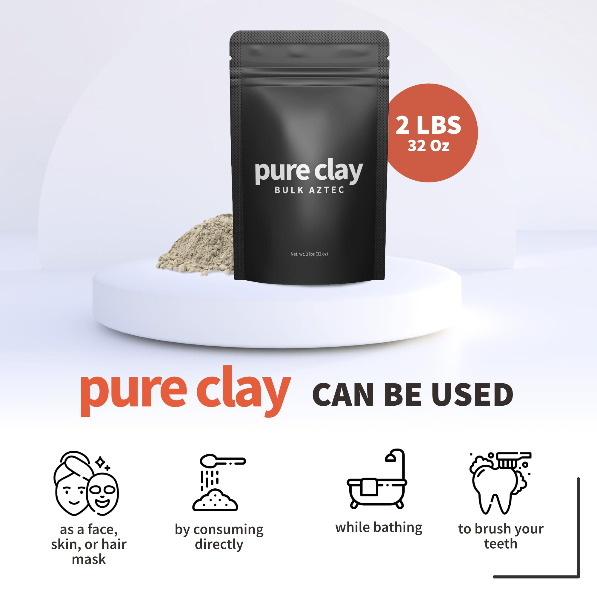 Pure Clay bentonite clay drink powder prep for internal uses.