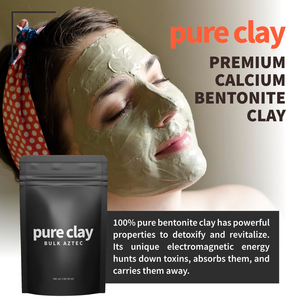 Pure Clay bentonite clay face glow shot highlighting radiant skin.