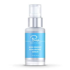 Pure Daily Care High Energy Serum bottle closeup for daily hydration and refreshed skin