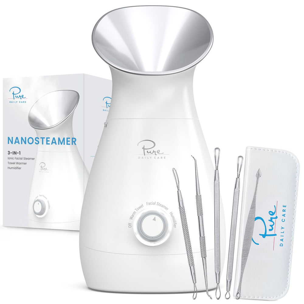 Pure Daily Care Nanosteamer front view for a spa-quality home device.