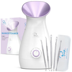 Pure Daily Care Nanosteamer lilac front view shows spa-quality skincare potential with nano steam