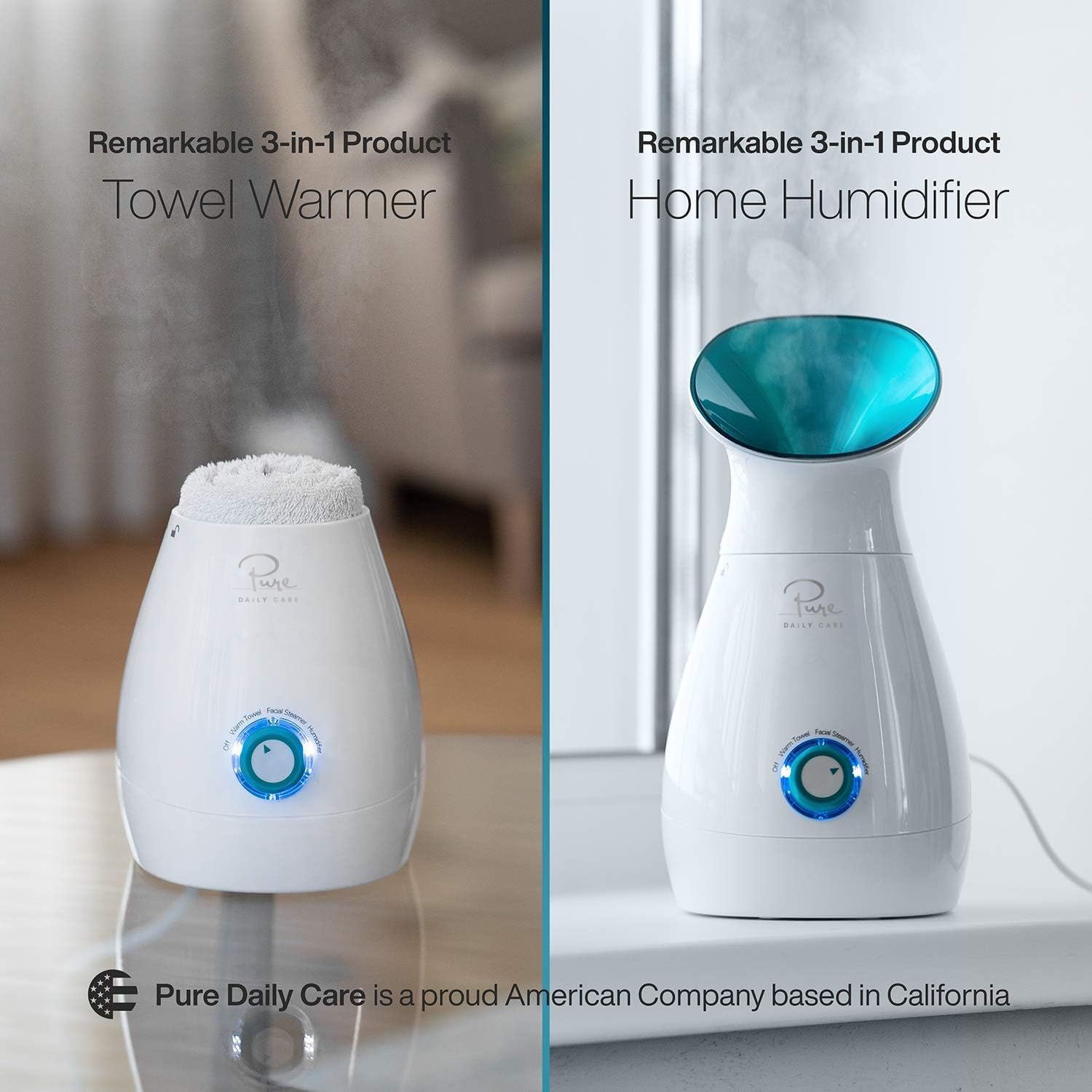 Pure Daily Care Nanosteamer teal storage pouch keeps kit organized during sessions.