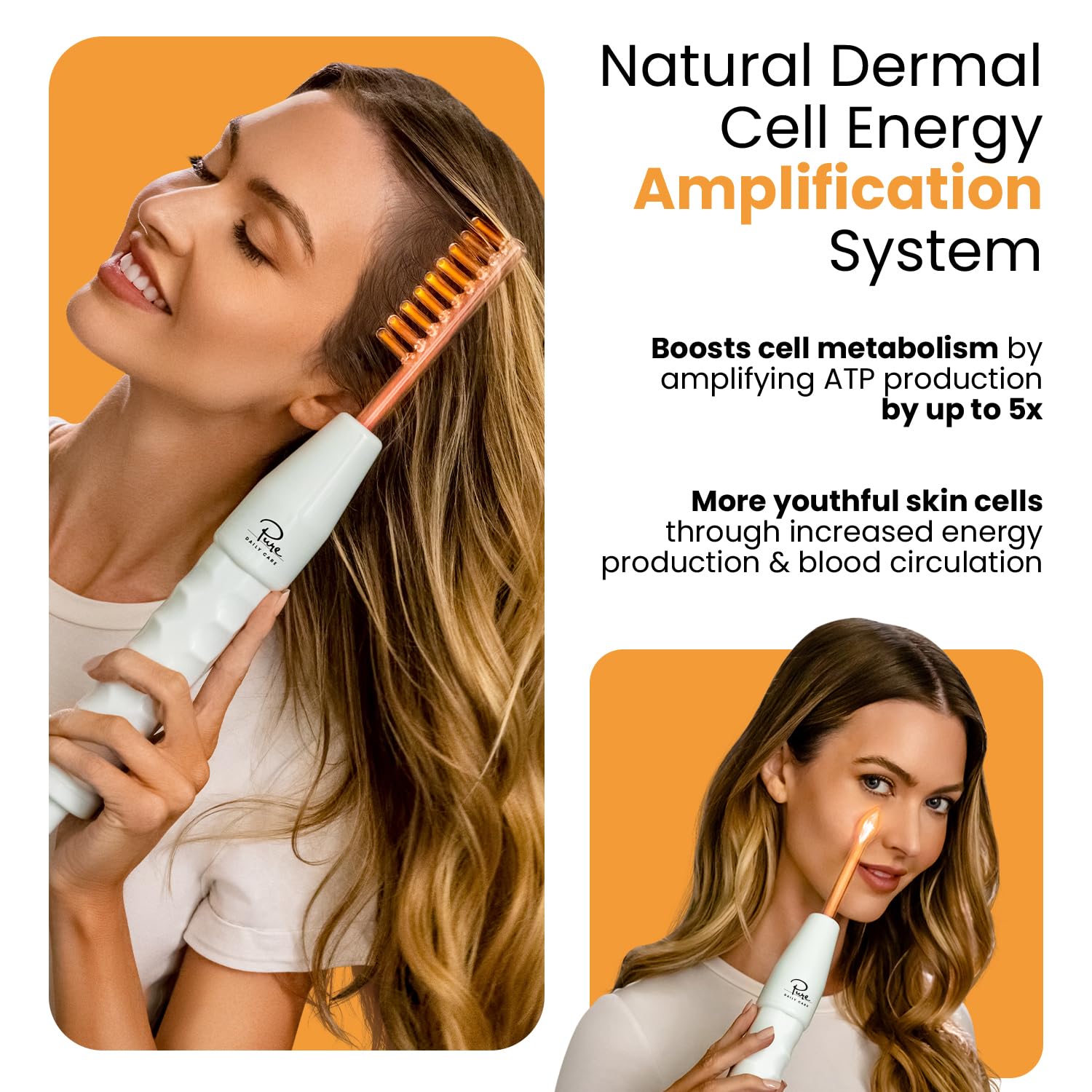 Pure Daily Care NuDerma neon-powered tongue wand targets deeper layers to improve product absorption