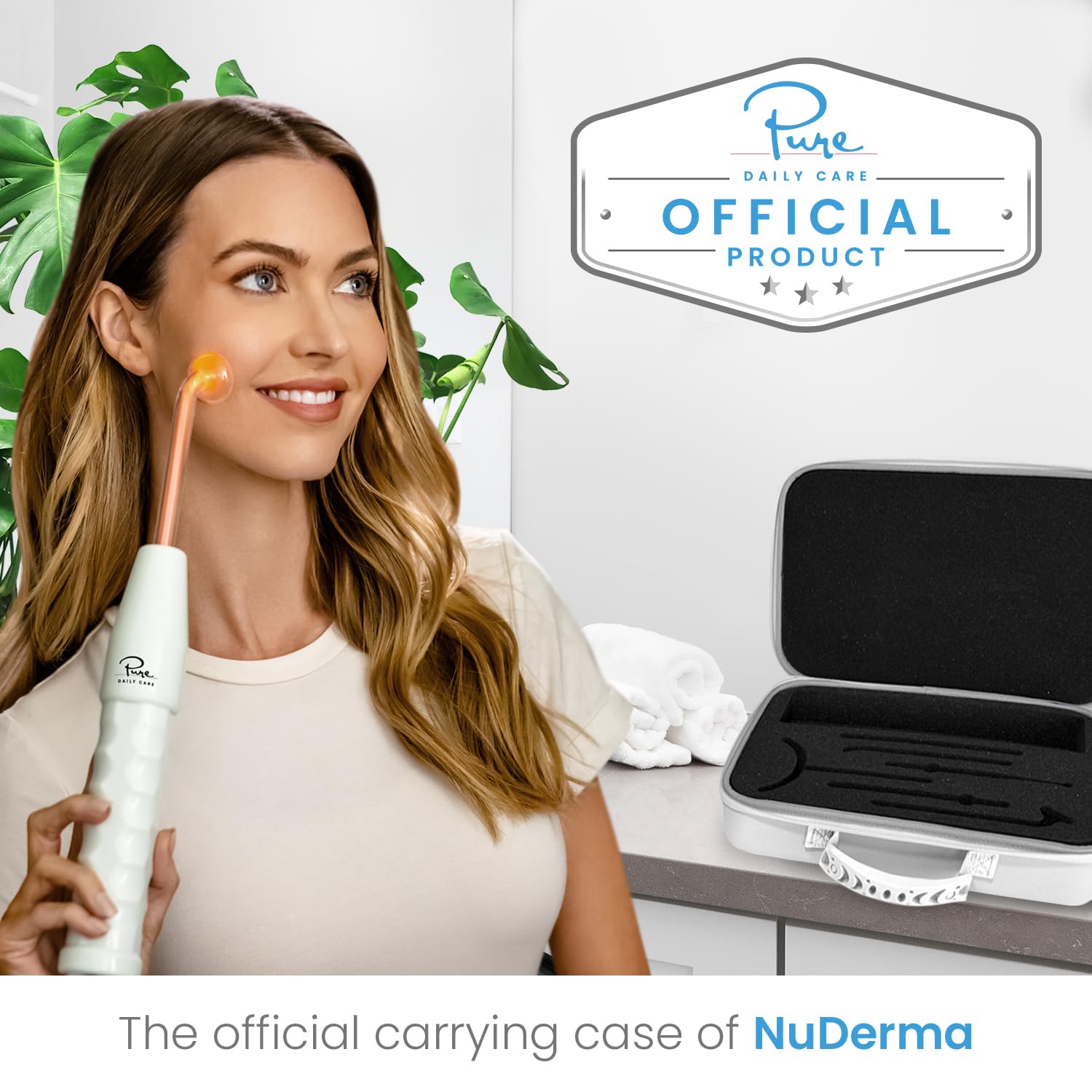 Pure Daily Care NuDerma case handle enabling easy carrying on the go.