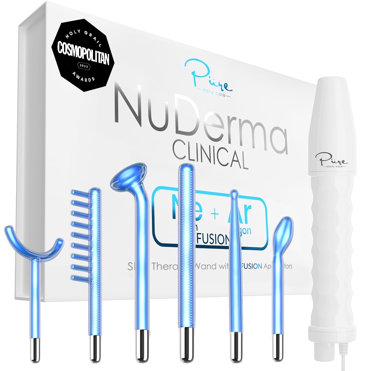 Pure Daily Care NuDerma device front view for portable radiant-skin sessions