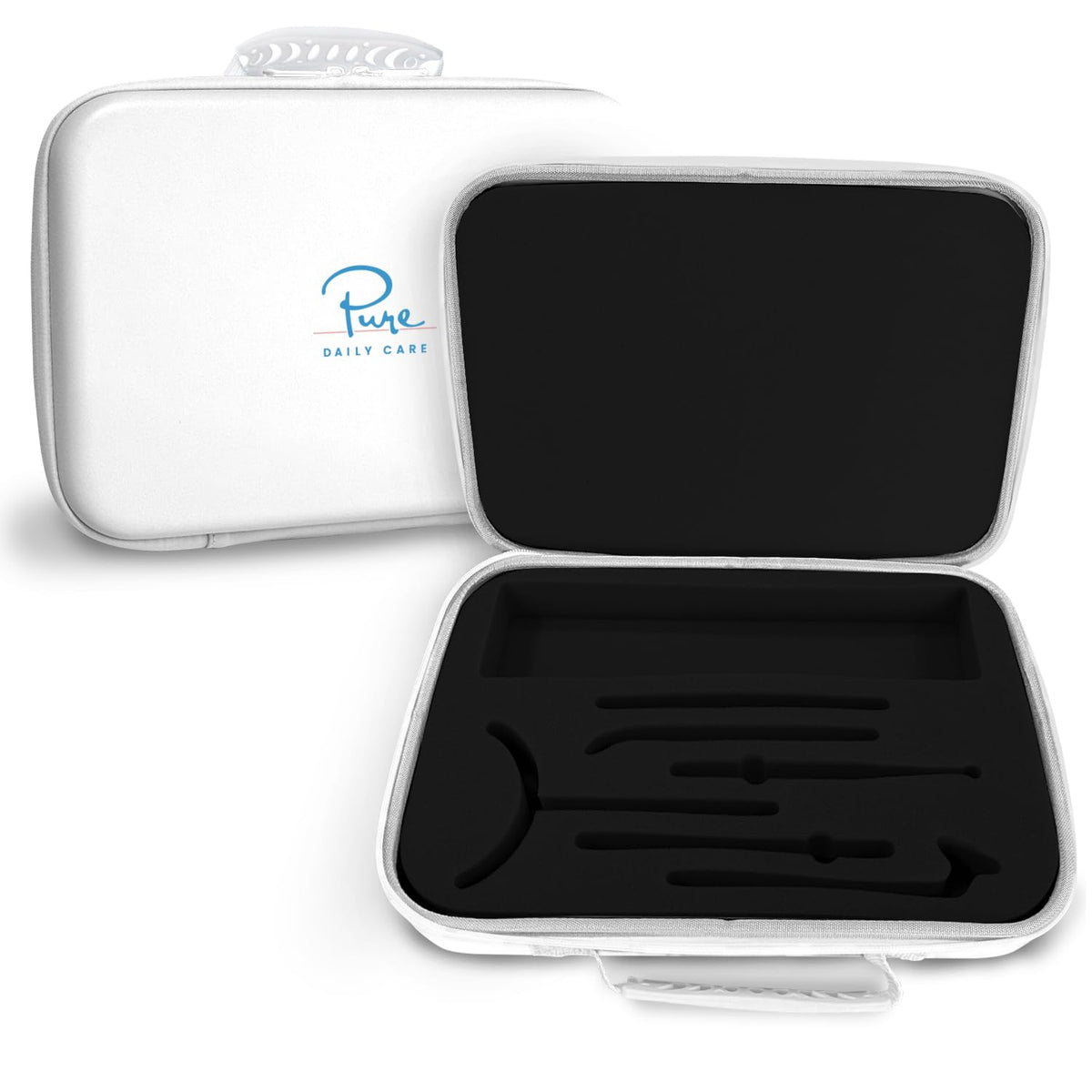 Pure Daily Care NuDerma travel case closed, protecting wands during travel.