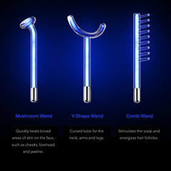 Pure Daily Care NuDerma Y-shape wand used on arms and neck for targeted treatment