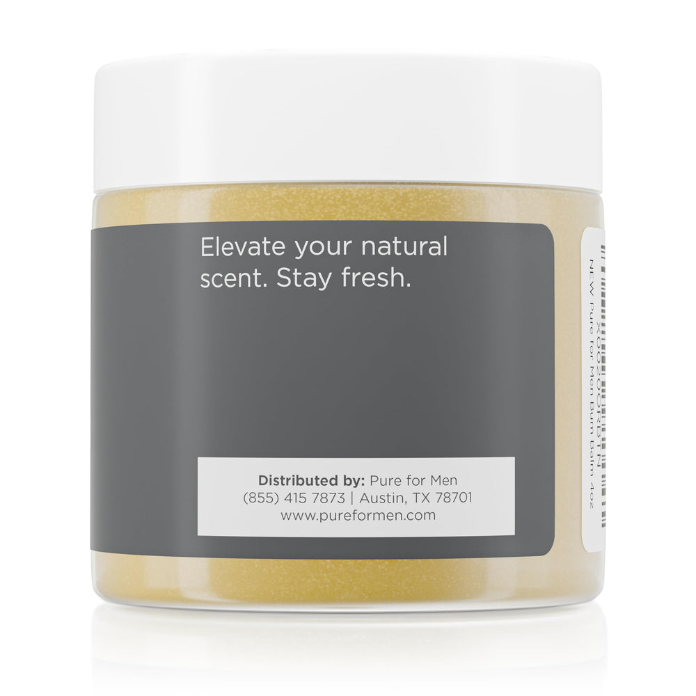 Pure for Men Bum Balm hands application demonstrates easy, mess-free moisturizing for daily comfort.