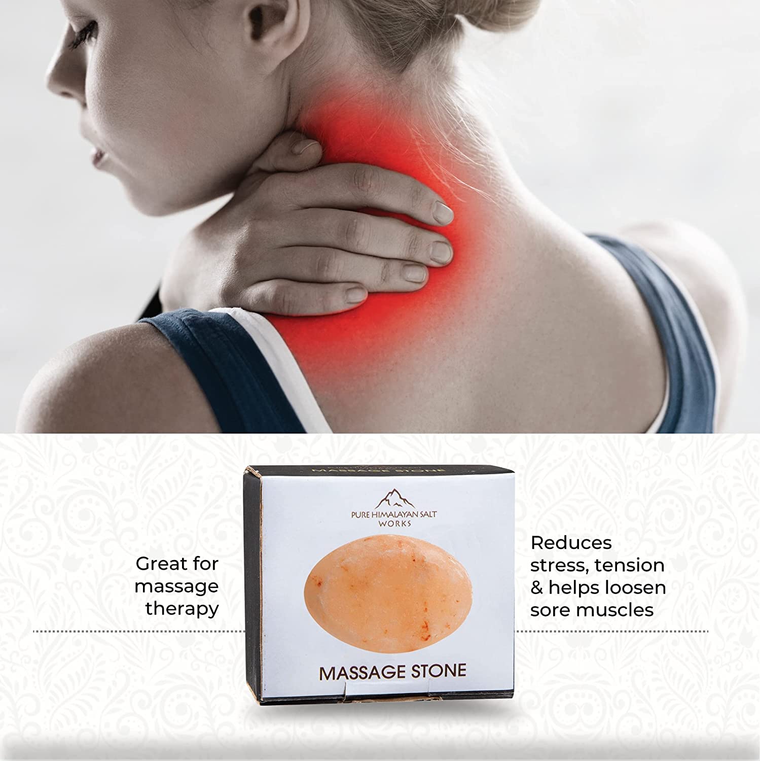 Pure Himalayan Salt Works cold stone therapy showing refreshing cooling relief.