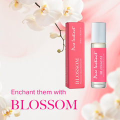 Pure Instinct BLOSSOM spray bottle on vanity for quick, alcohol-based refresh.