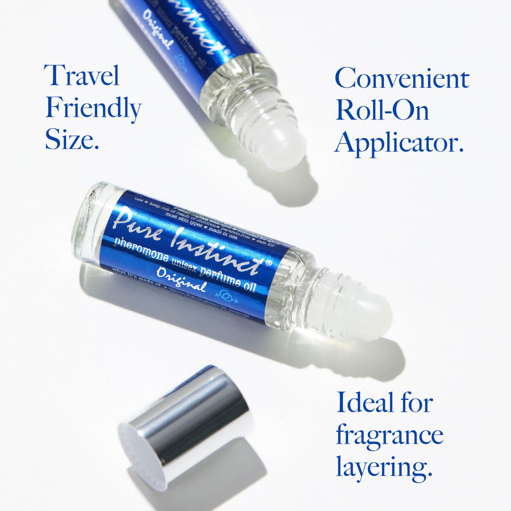 Pure Instinct Roll-On 3-Pack unisex-wear demonstrates layering versatility with other scents.