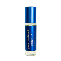 Pure Instinct Roll-On Original bottle shows pheromone-infused fragrance for daily confidence.
