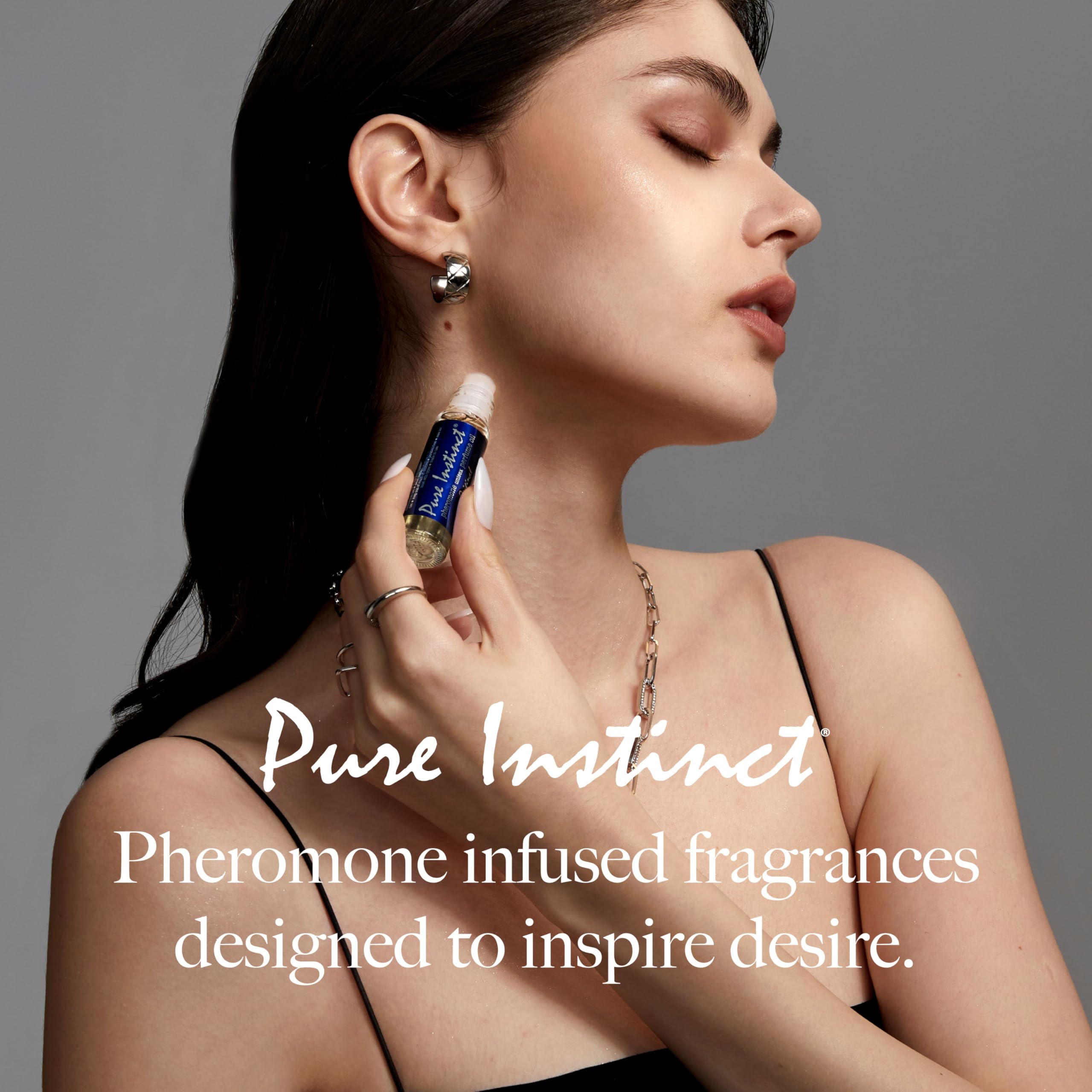 Pure Instinct Roll-On skin massage experience with a silky, nourishing blend.