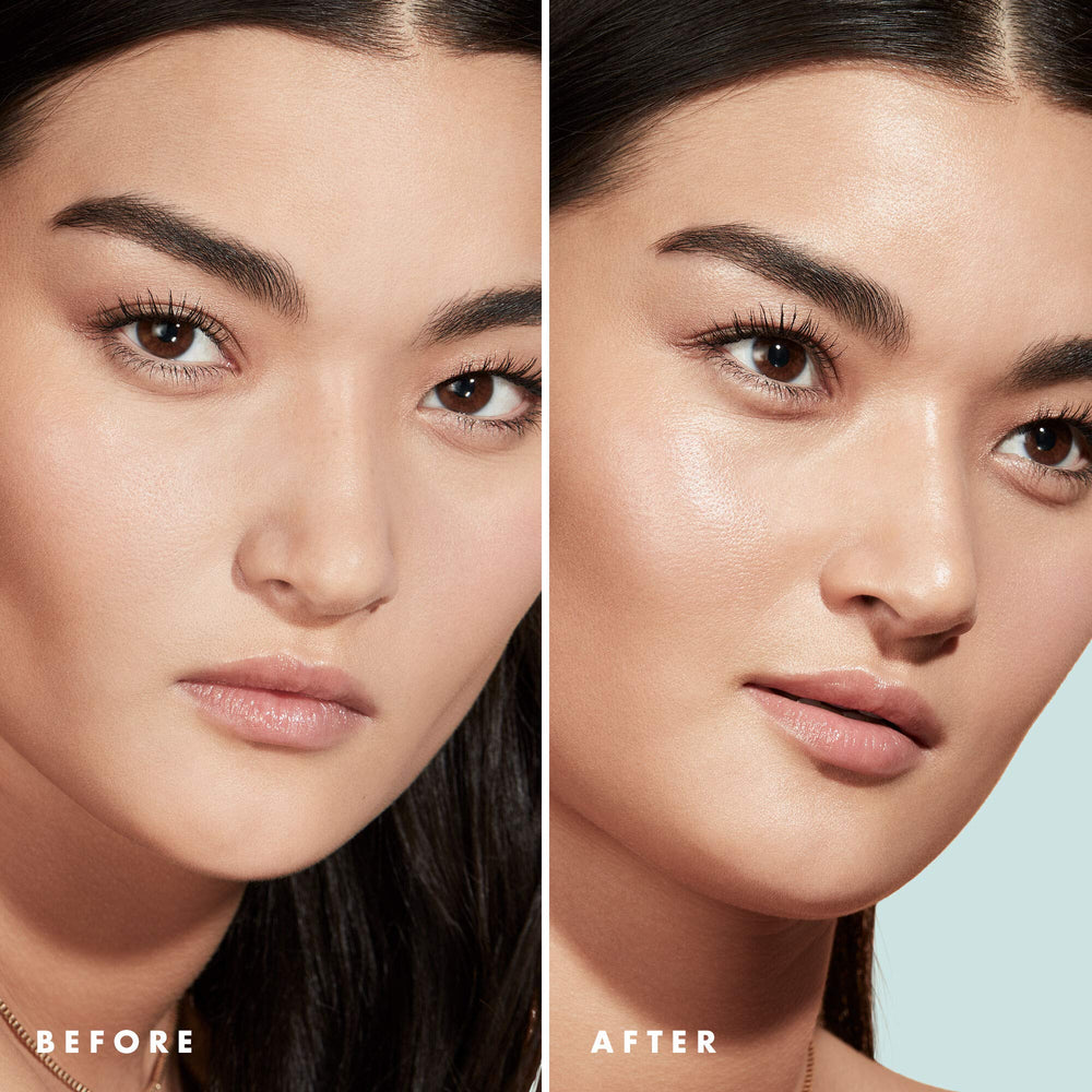 Pure Minerals Foundation Primer satin finish texture demonstrates a light, non-greasy base.