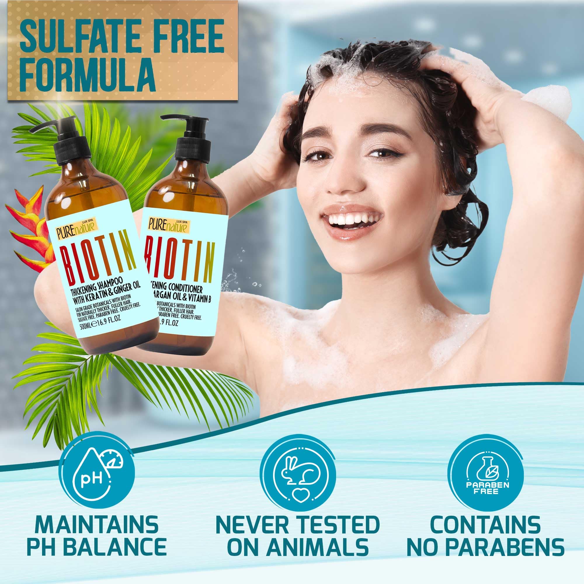 Pure Nature Lux Spa application scene with lathered hair showing care routine