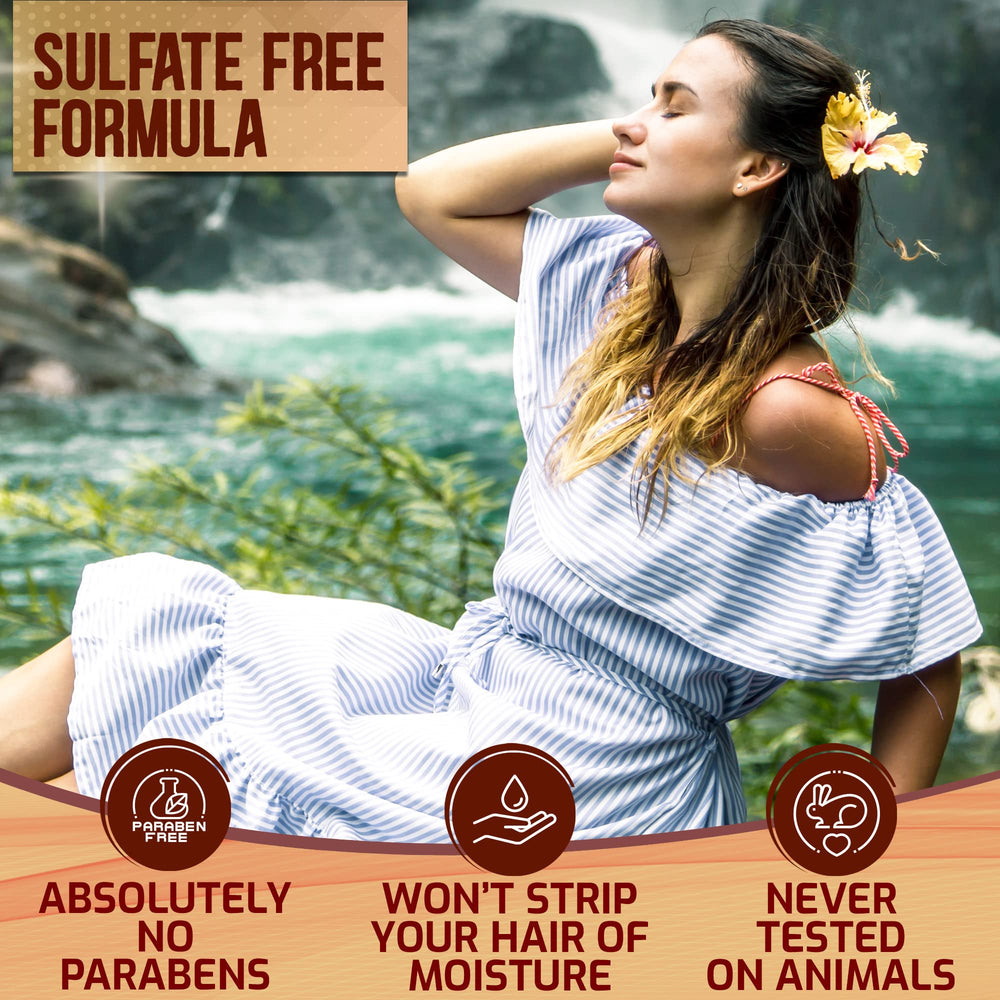 Pure Nature Lux Spa sulfate-free shampoo label highlights paraben-free, cruelty-free care.