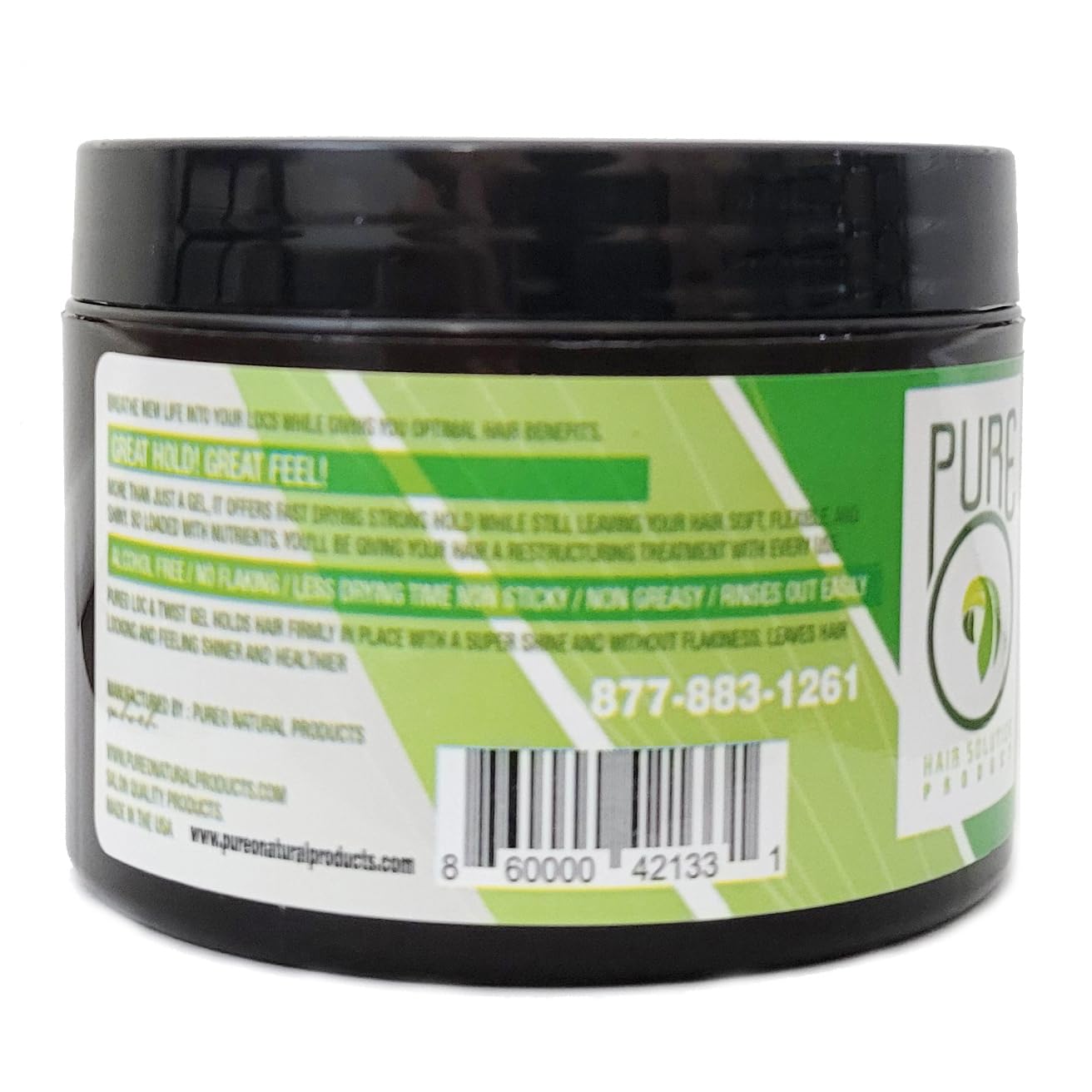 Pure O Hair Solution Gel 8oz used in daily styling routine for twists.