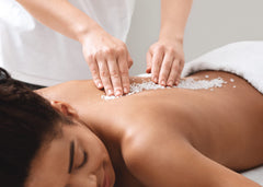 Pure Original Ingredients Epsom Salt bath setup backdrop illustrates soothing soak possibility.