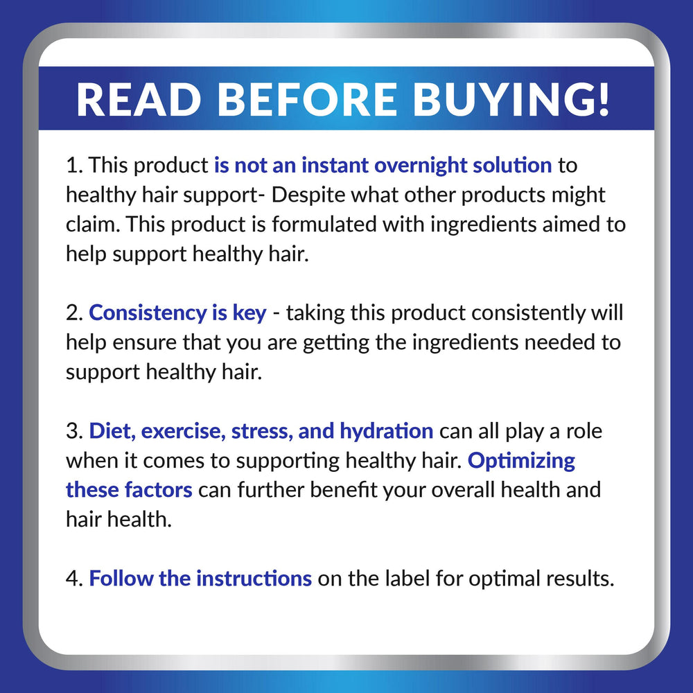 PURE RESEARCH DHT Blocker ingredients with biotin and zinc support strong hair.