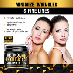 PURE RESEARCH Retinol Face Cream application demonstrates smooth texture ideal for daily use.