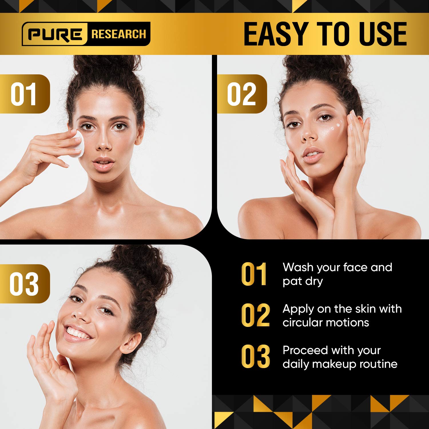 PURE RESEARCH Retinol Face Cream night routine bottle demonstrates soothing, renewing potential.