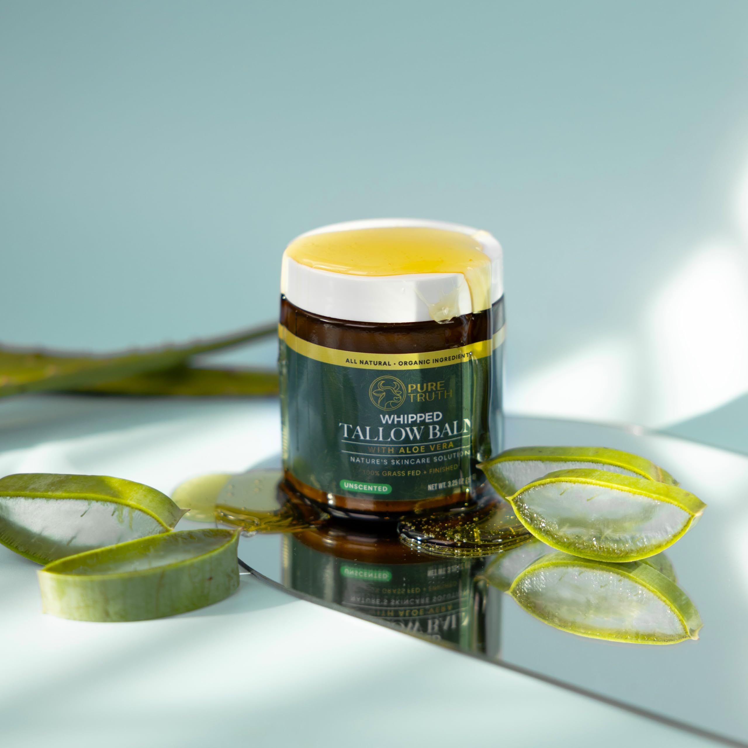Pure Truth organic honey aloe jojoba ingredients emphasizing nourishment for balanced skin