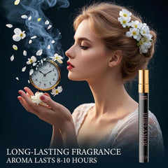 PUREAMOR amber-vanilla bottle cap details emphasize warm base notes