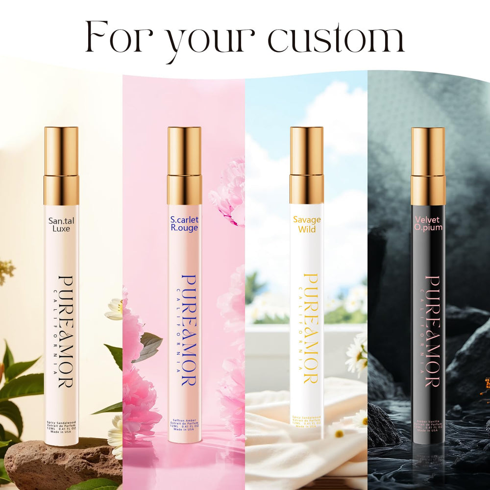 PUREAMOR travel spray in hand demonstrates discreet, portable fragrance