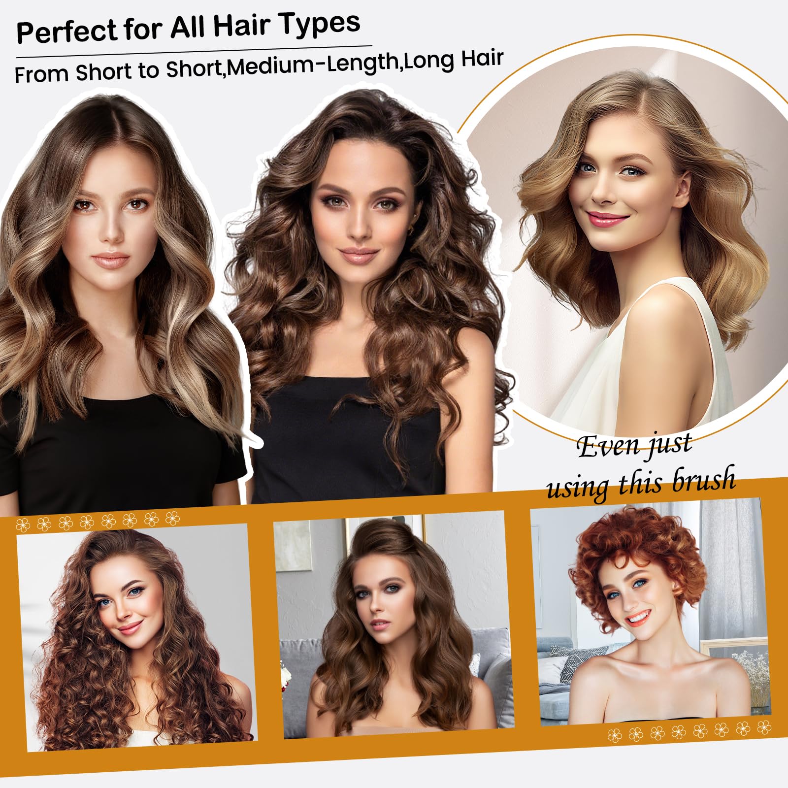 PUREGUST all-rounder barrel size supports long hair and fringe styling.