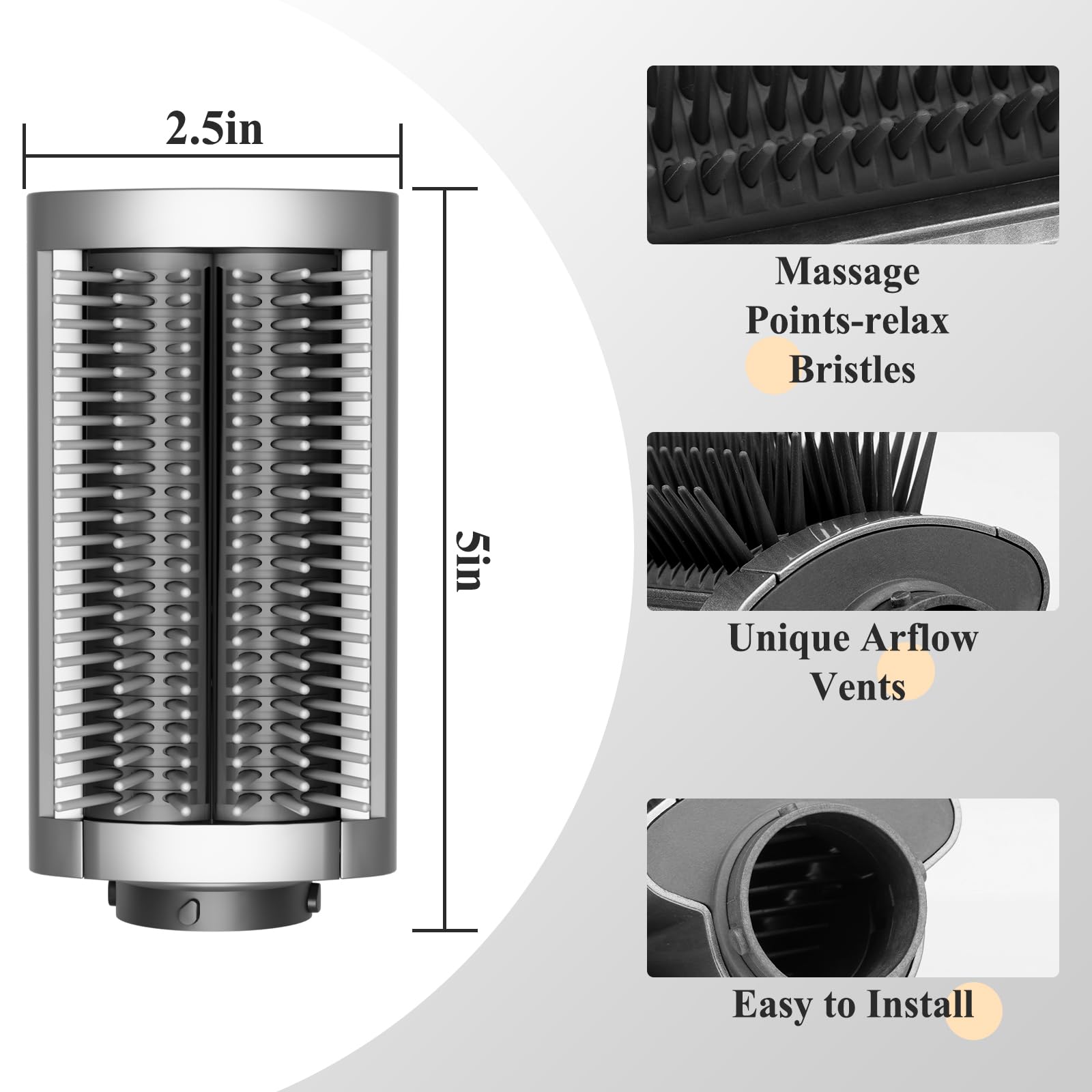PUREGUST smoothing brush bristles demonstrate firm yet gentle contact with hair.