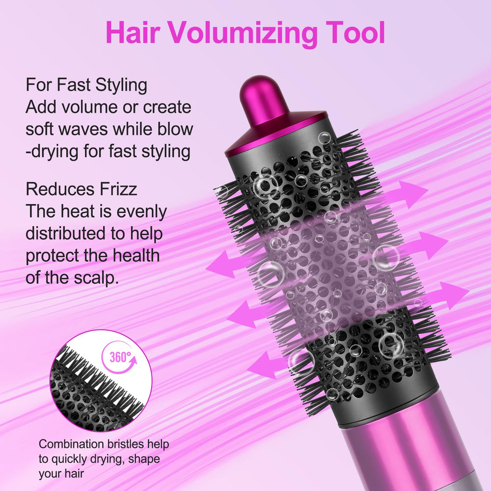 PUREGUST heat-resistant round brush for Dyson Airwrap in rose ensures durable styling