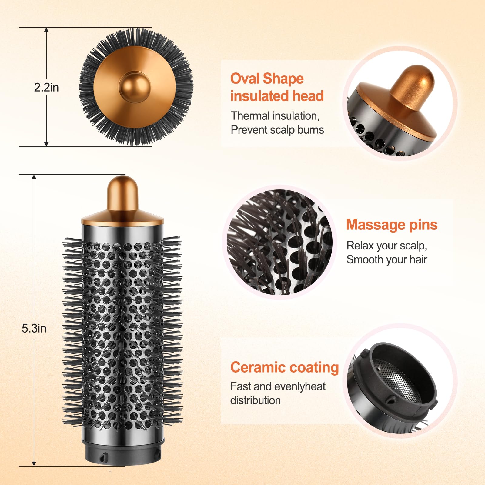 PUREGUST packaged-round-brush-gold ready to pair with Dyson Airwrap for versatile styling.