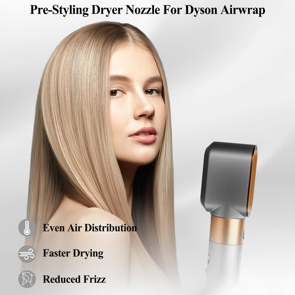 PUREGUST pre-styling nozzle helps reduce frizz for smooth salon-like results at home.