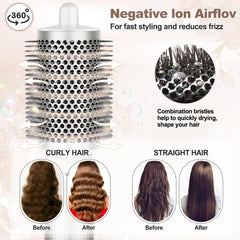 PureGUST round brush attachment root lift for voluminous straight to curly hair