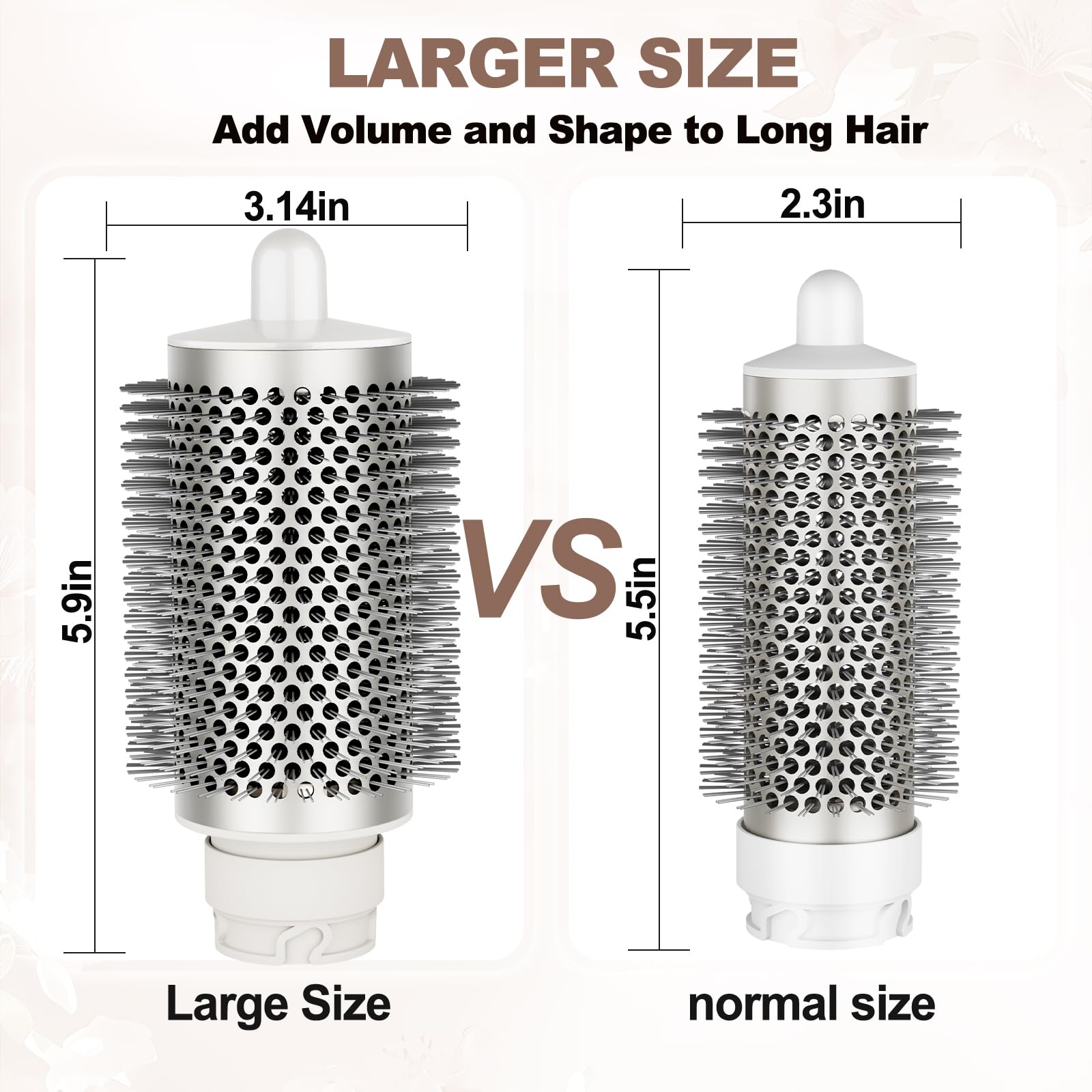 PureGUST round brush attachment large size design for faster curling results