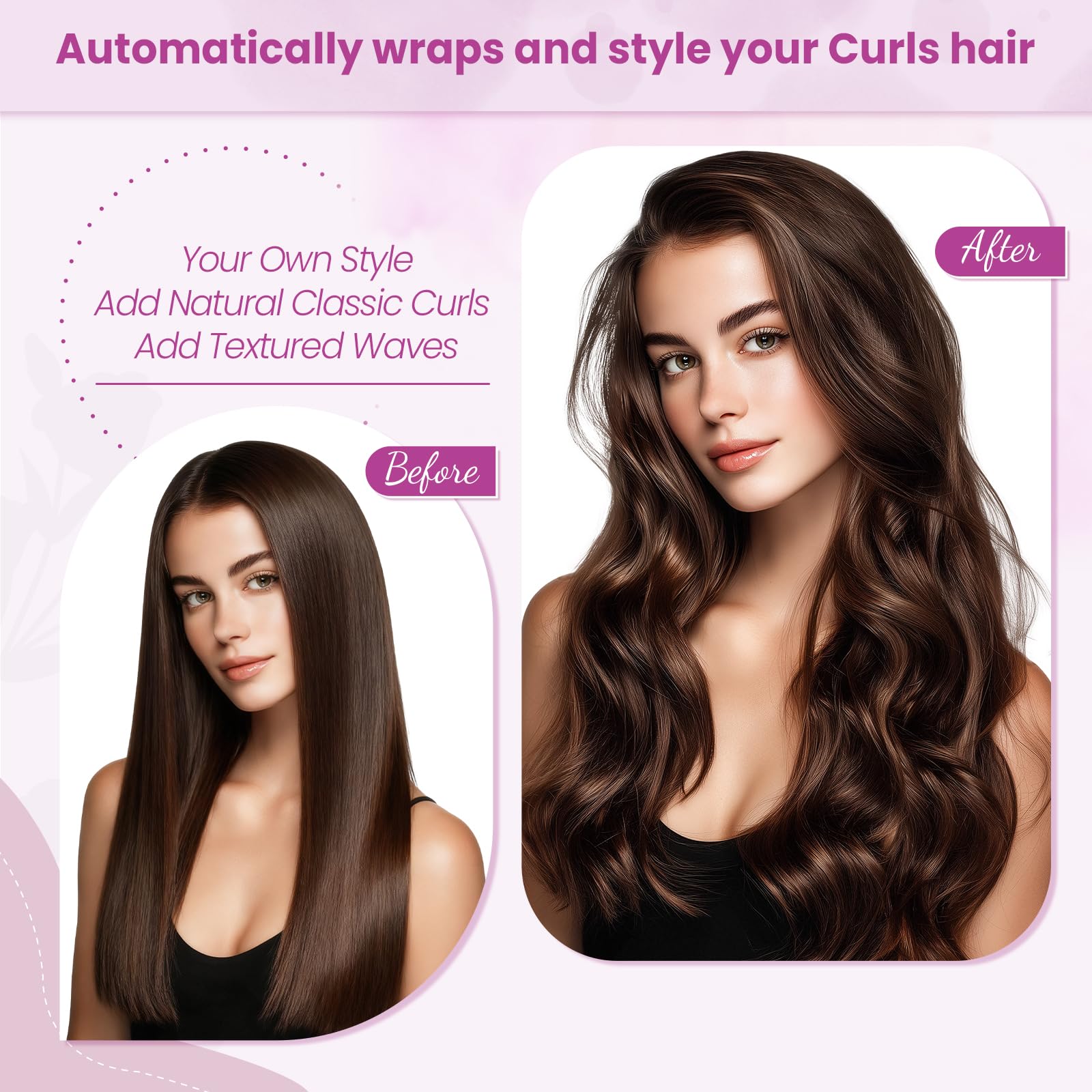 PUREGUST versatile in-out styling rose image showcases multiple looks in one tool.