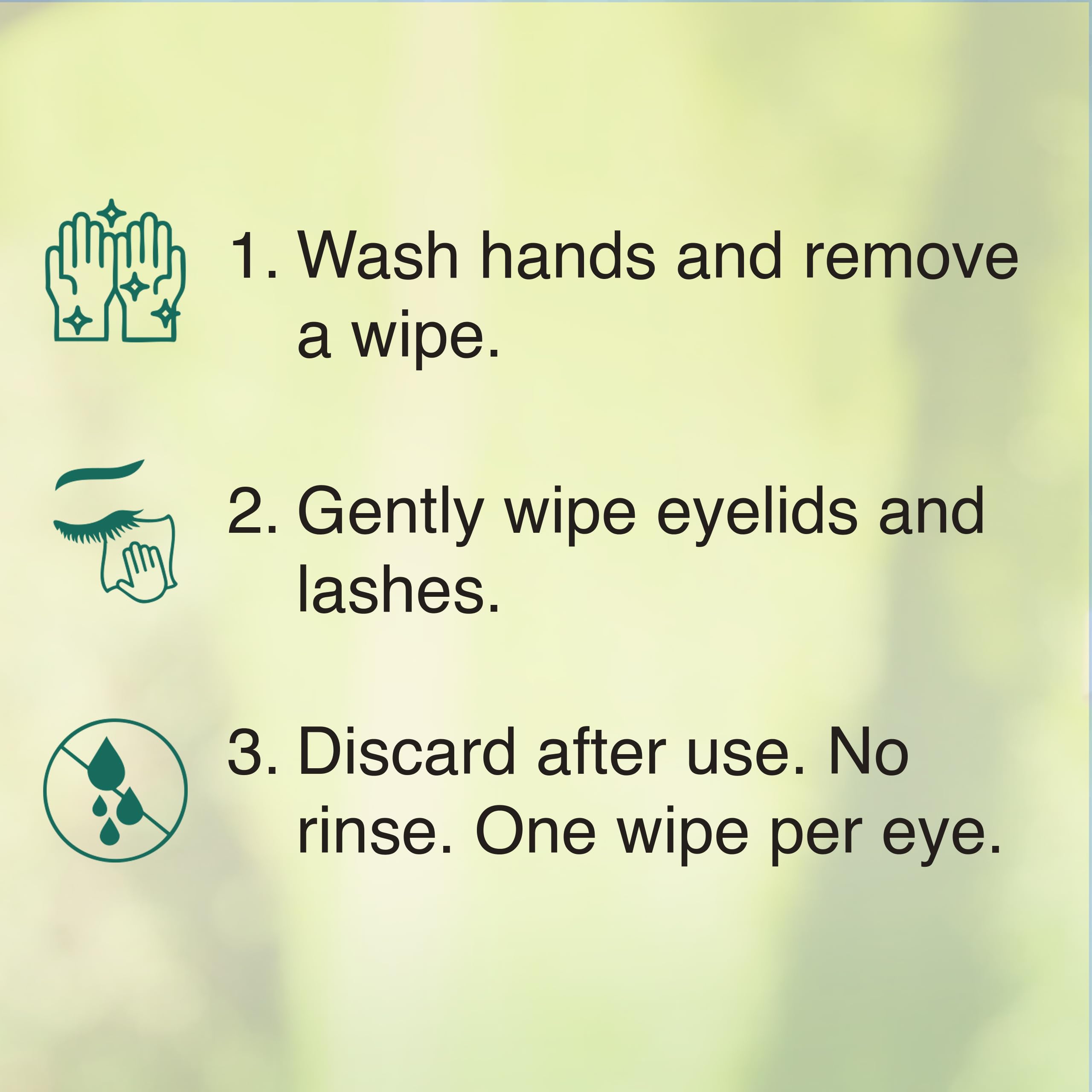 Purelid wipes with green tea and aloe moisturize while calming the eyelid area.