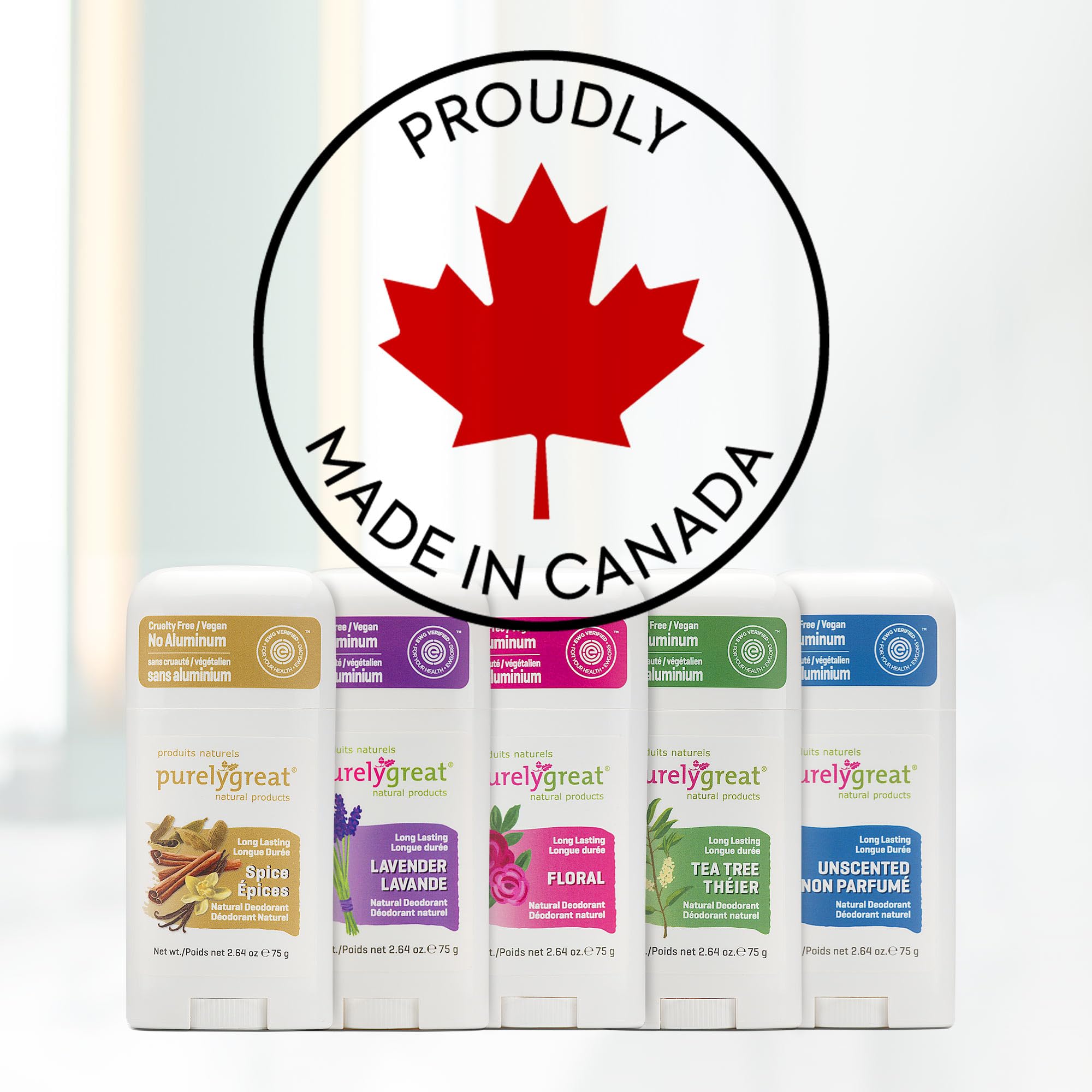 Purelygreat Tea Tree Deodorant application shows smooth swipe for all-day odor control.