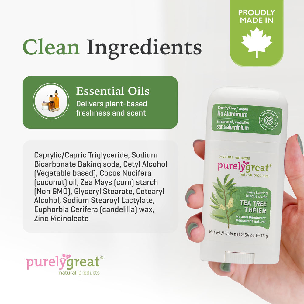 Purelygreat deodorant texture zoom highlights creamy, easy-glide stick.